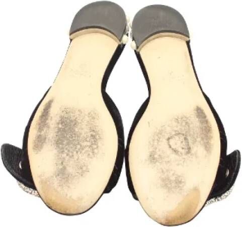 Miu Pre-owned Velvet sandals Black Dames