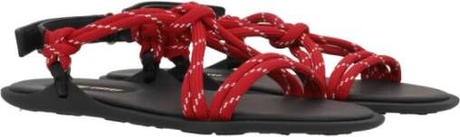 Miu Rode platte sandalen met enkelband Red Dames