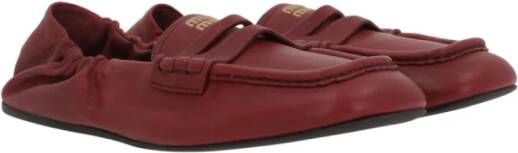 Miu Rode Robijn Leren Loafers Red Dames