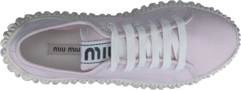 Miu Stoffen Veterschoenen voor Vrouwen Pink Dames