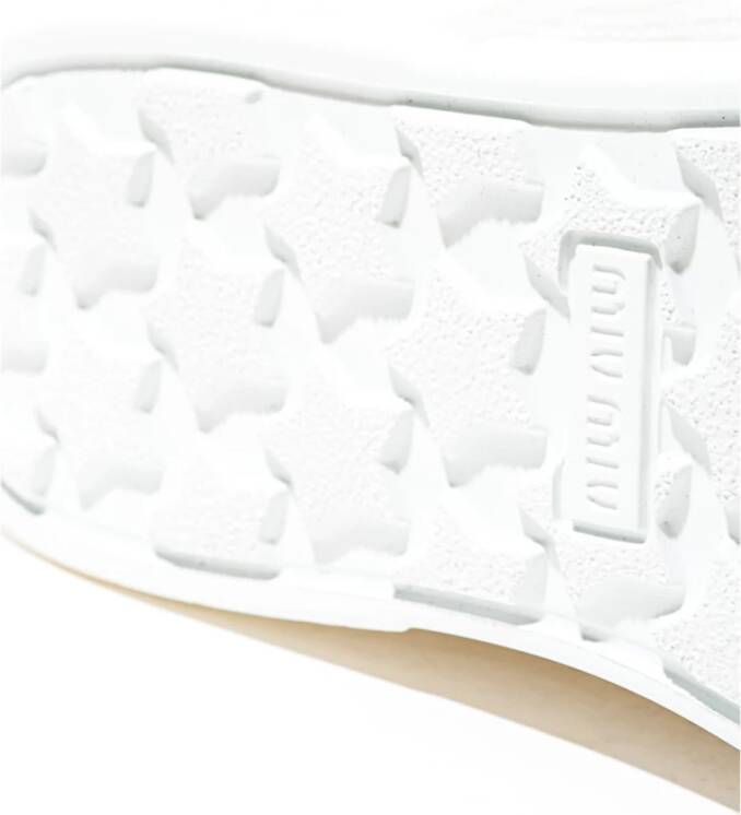 Miu Witte Distressed Leren Sneakers White Dames