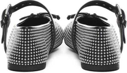 Miu Zwarte Ballet Platte Schoenen met Studs Black Dames