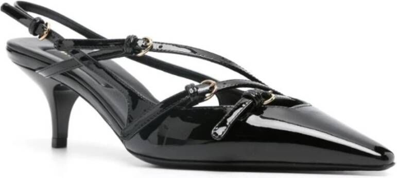 Miu Zwarte Leren Slingback Pumps Black Dames