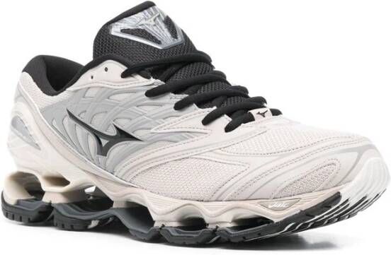 Mizuno Beige Zwarte Mesh Sneaker Paneelontwerp Gray Heren