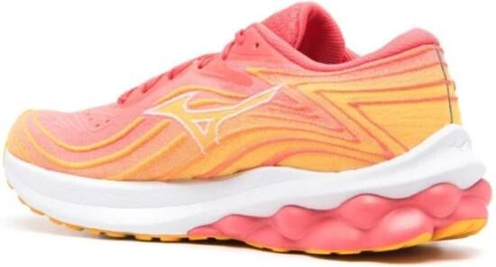 Mizuno Oranje Sneakers met Paneeldesign Orange Dames