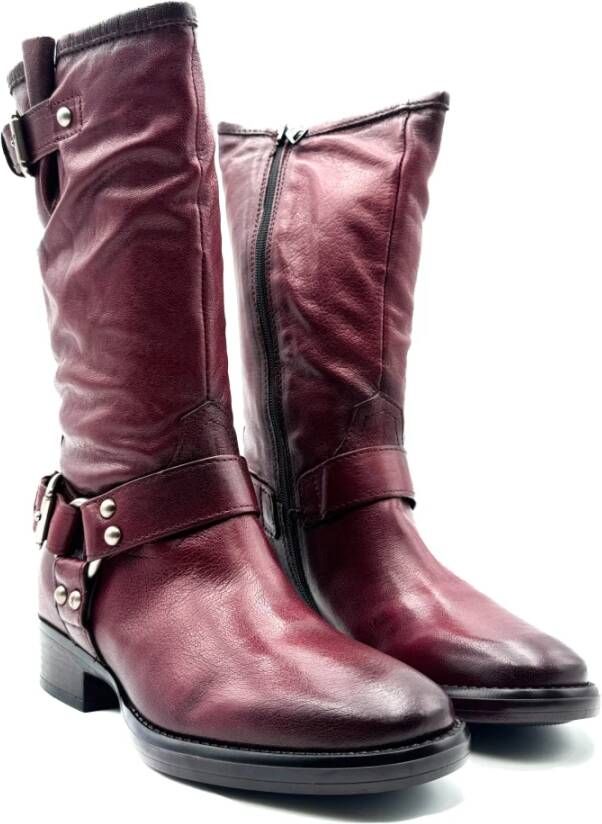 MJUS Bordeaux Laarzen Tronchetto Model Red Dames