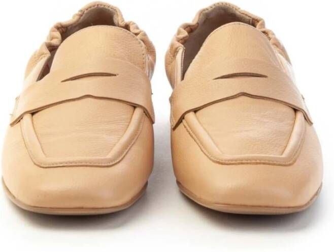 MJUS Elastische Leren Mocassin Damesschoen Beige Dames