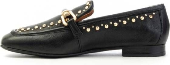 MJUS Gestikte Loafer met Gouden Studs Black Dames