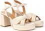 MJUS Kruis Plateau Sandaal Beige Dames - Thumbnail 2