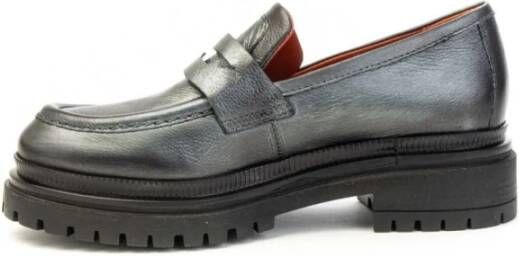 MJUS Leren Loafer met 4 5 cm Hak Gray Dames