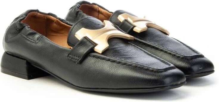 MJUS Metalen Loafer met Leren Bovenwerk Black Dames