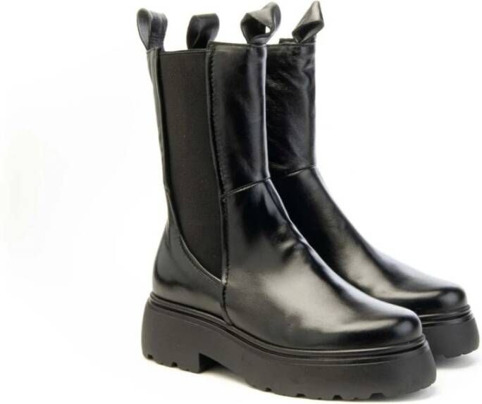 MJUS Rock Ortisei Leren Laarzen met 5 cm Hak Black Dames