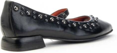 MJUS Zwarte Leren Studs Ballerina Schoenen Black Dames