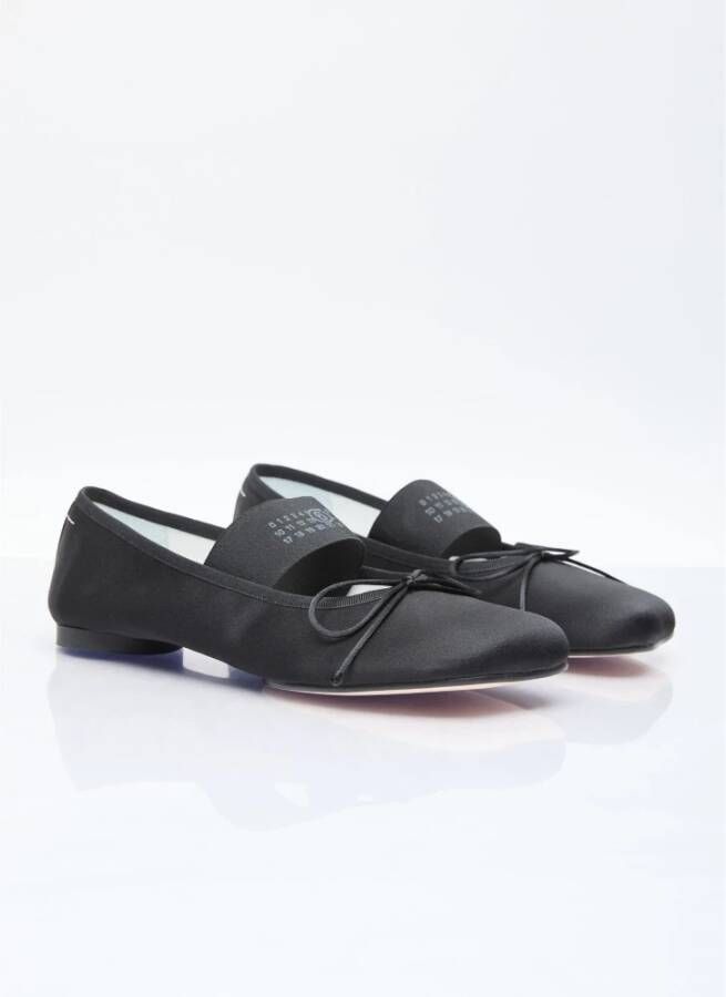 MM6 Maison Margiela Anatomische Ballerina Schoenen met Logo Print Black Dames