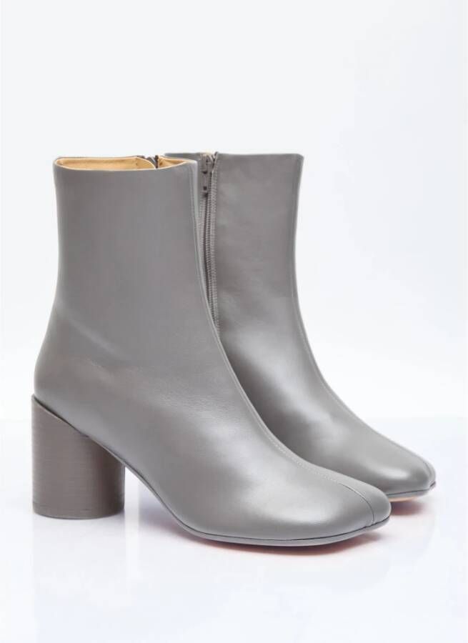 MM6 Maison Margiela Anatomische enkellaarzen van glad leer Gray Dames