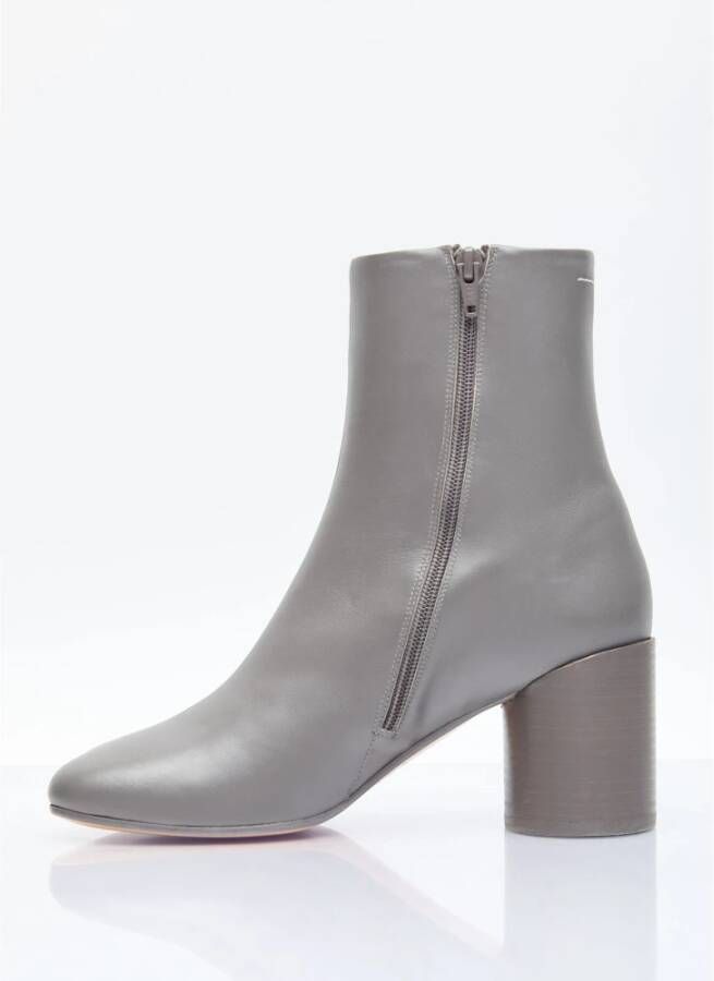 MM6 Maison Margiela Anatomische enkellaarzen van glad leer Gray Dames