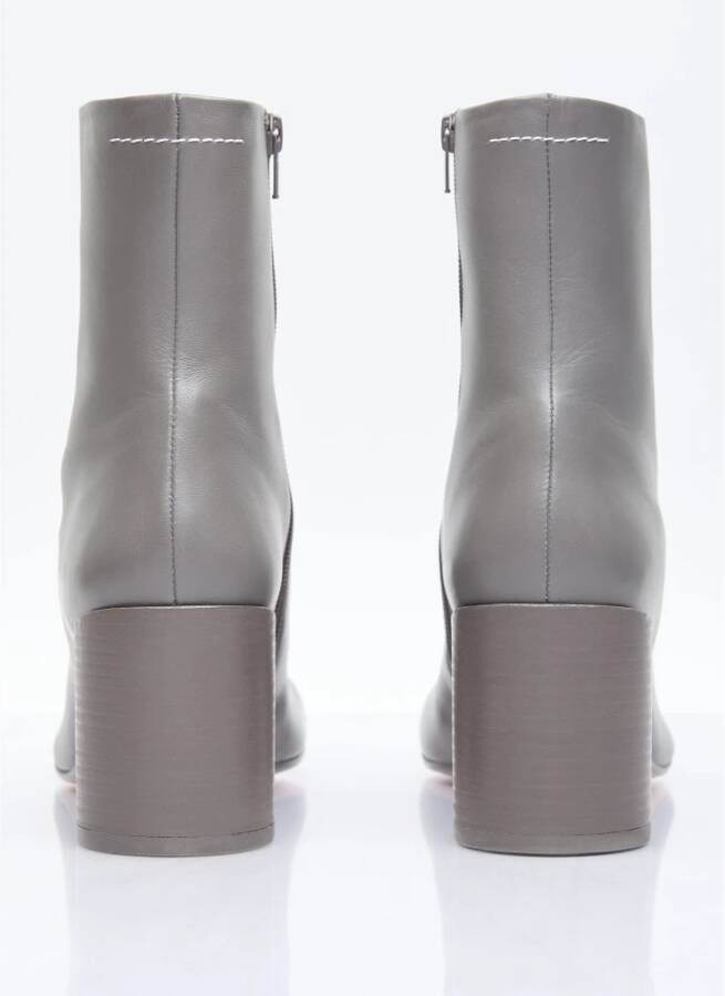 MM6 Maison Margiela Anatomische enkellaarzen van glad leer Gray Dames