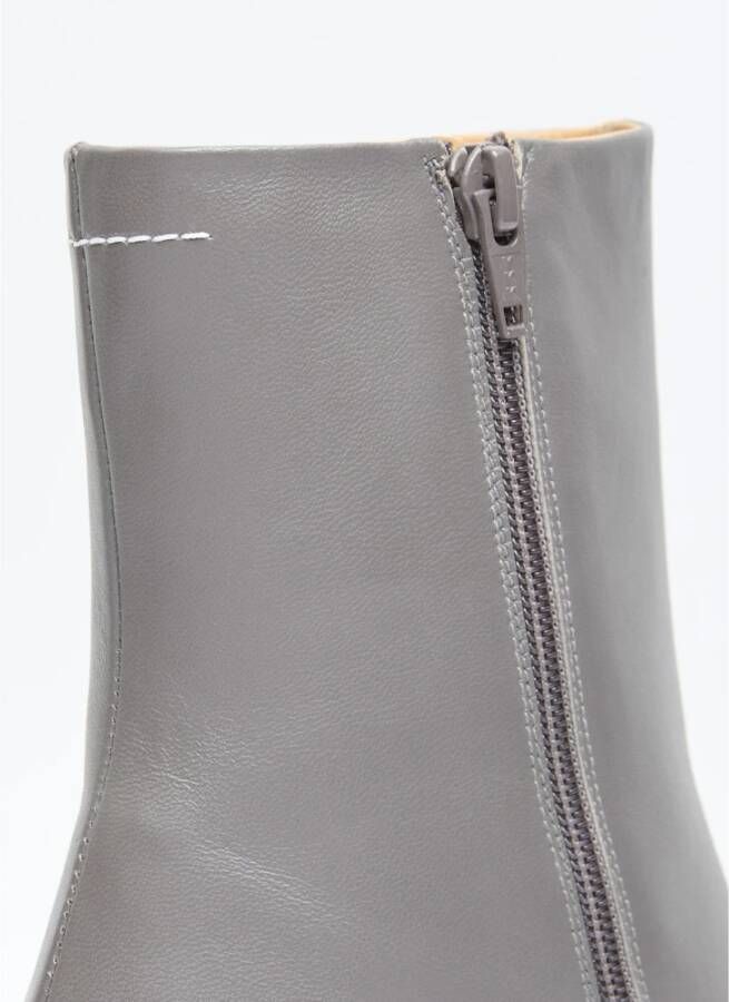 MM6 Maison Margiela Anatomische enkellaarzen van glad leer Gray Dames