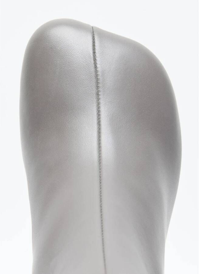 MM6 Maison Margiela Anatomische enkellaarzen van glad leer Gray Dames