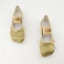 MM6 Maison Margiela Iconische Geborduurde Ballerina's met Leren Blokhak Beige Dames - Thumbnail 6