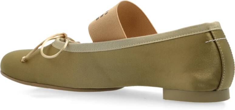 MM6 Maison Margiela Ballerina's met logo Green Dames