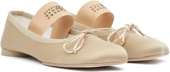 MM6 Maison Margiela Beige Katoenen Instappers met Strikdetail Beige Dames