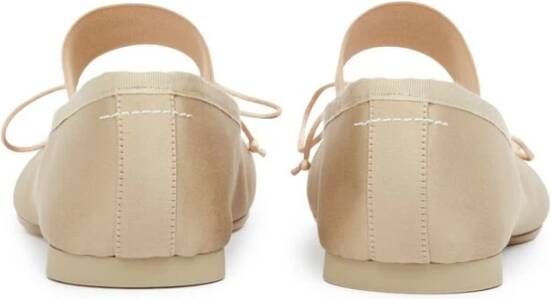 MM6 Maison Margiela Beige Katoenen Instappers met Strikdetail Beige Dames