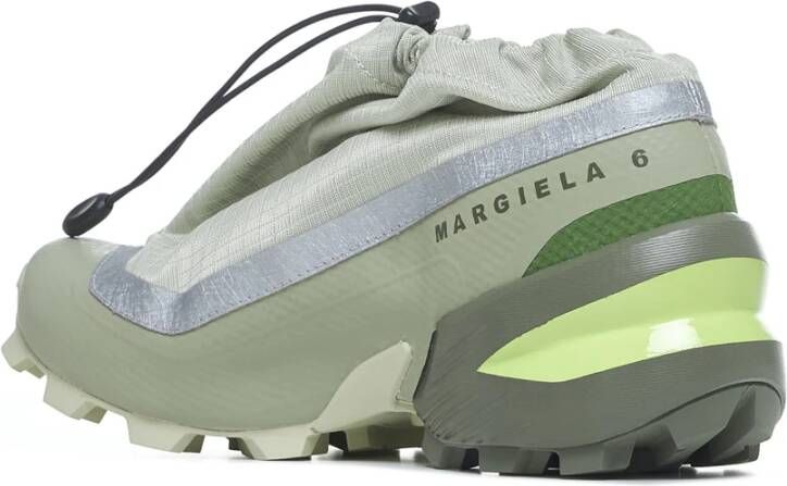 MM6 Maison Margiela Beige Suède Sneakers met Wijde Schacht Green Dames