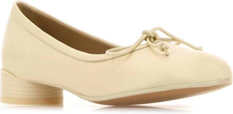 MM6 Maison Margiela Elegante Ivoor Leren Ballerina's Schoenen White Dames