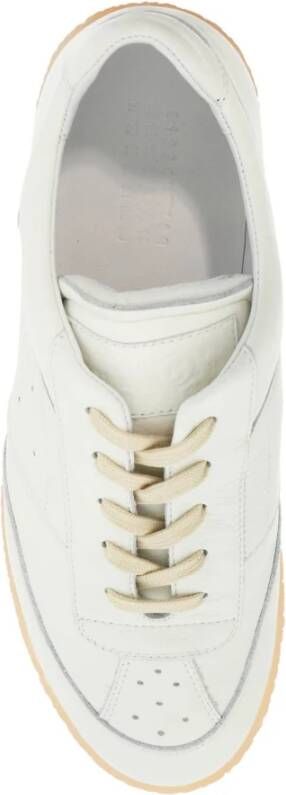 MM6 Maison Margiela Geperforeerde Leren Court Sneakers White Heren