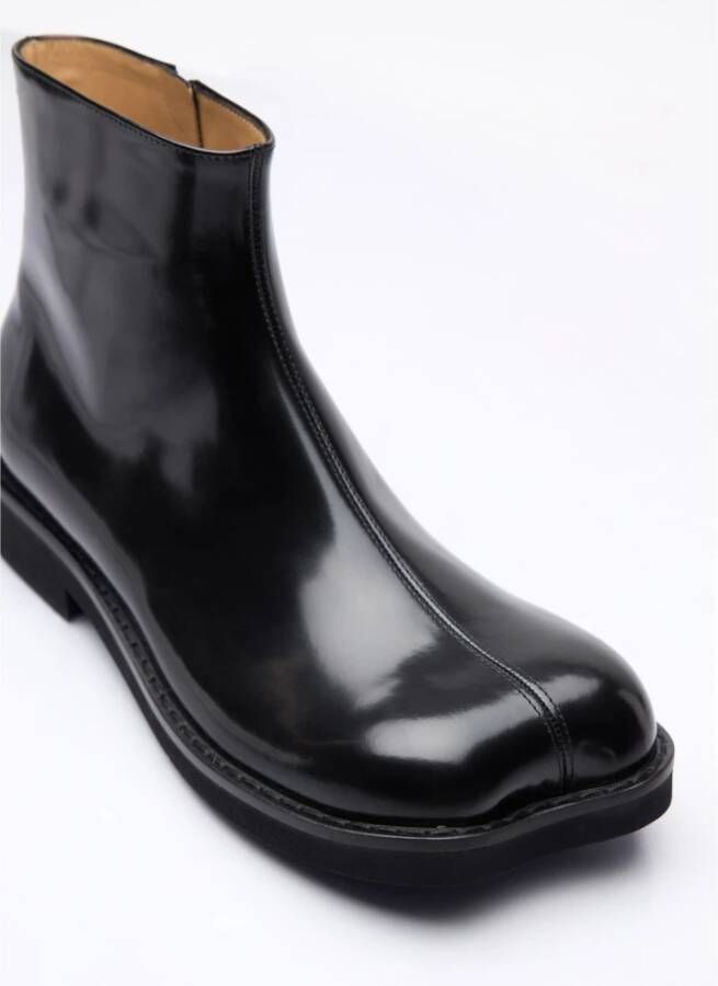 MM6 Maison Margiela Glanzend Leren Anatomische Enkellaarzen Black Heren