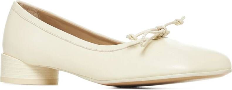 MM6 Maison Margiela Ivoor Leren Ballet Flats Beige Dames