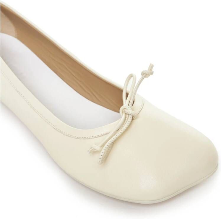 MM6 Maison Margiela Ivoor Leren Ballet Flats Beige Dames