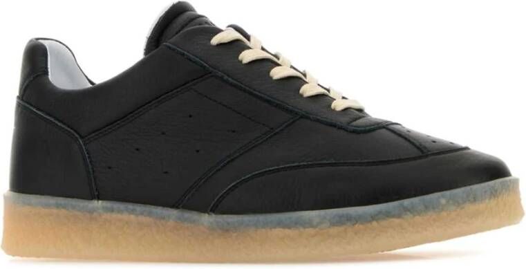 MM6 Maison Margiela Klassieke zwarte leren sneakers Black Heren