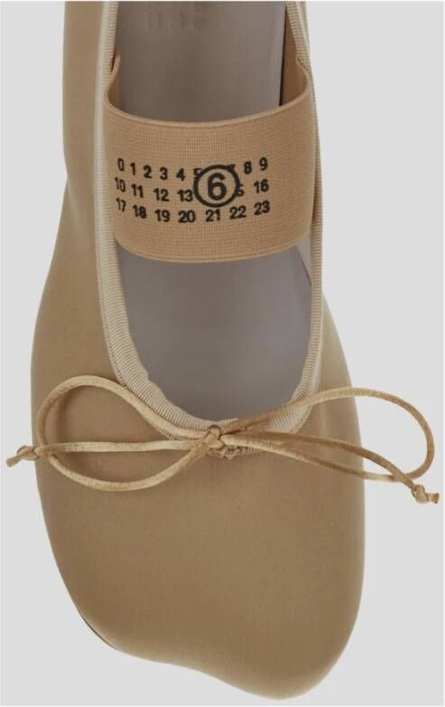 MM6 Maison Margiela Leren Ballerina's Beige Dames