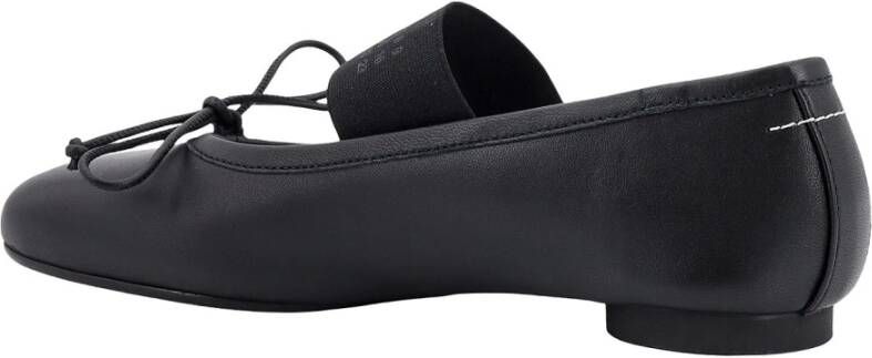 MM6 Maison Margiela Leren ballerina's met anatomische vorm Black Dames