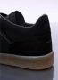 MM6 Maison Margiela Leren Court Sneakers Ronde Neus Vetersluiting Black Heren - Thumbnail 6