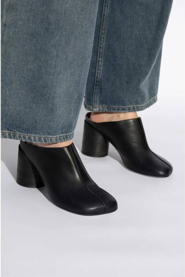 MM6 Maison Margiela Leren hakken muiltjes Black Dames