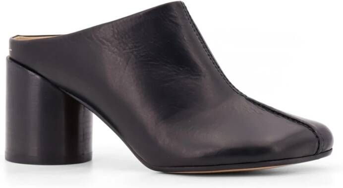 MM6 Maison Margiela Leren Muiltje met Anatomische Neus Black Dames