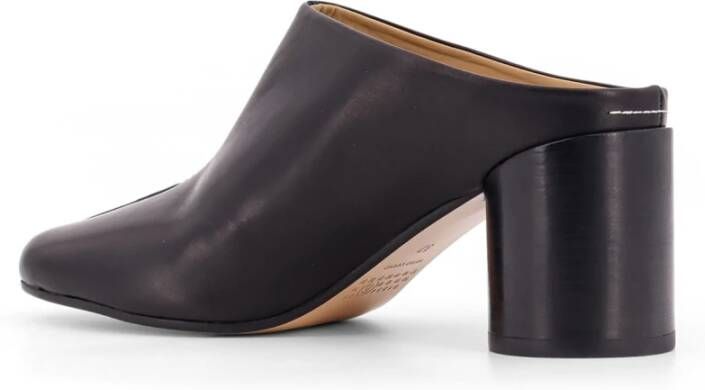 MM6 Maison Margiela Leren Muiltje met Anatomische Neus Black Dames