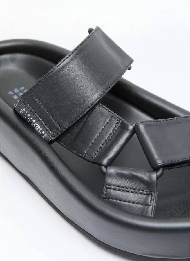 MM6 Maison Margiela Leren Plateau Sandalen Black Dames