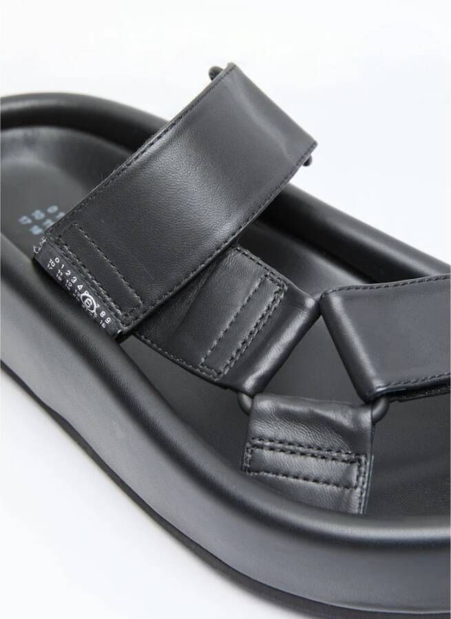 MM6 Maison Margiela Leren Plateau Sandalen Black Heren