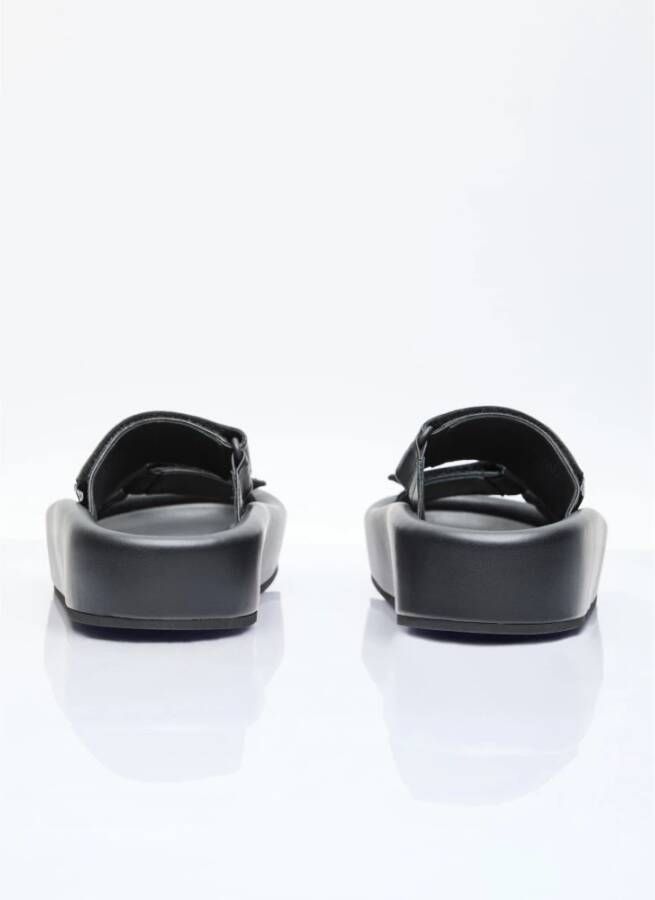 MM6 Maison Margiela Leren Plateau Sandalen Black Heren