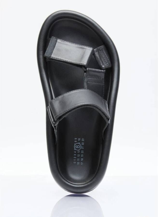 MM6 Maison Margiela Leren Plateau Sandalen Black Heren