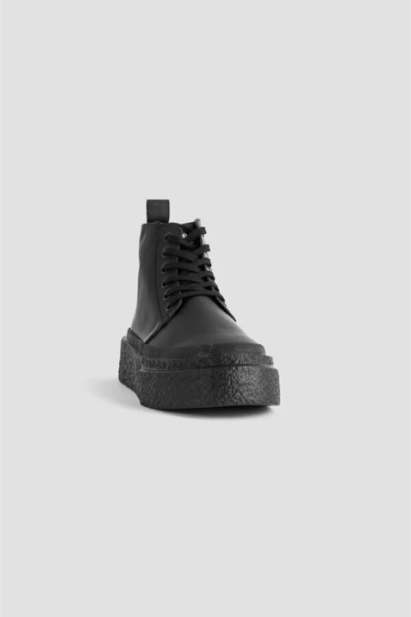 MM6 Maison Margiela Leren Veterschoenen Enkelhoogte Black Dames