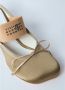 MM6 Maison Margiela Logo Elastische Ballet Muiltjes Hakken Beige Dames - Thumbnail 3