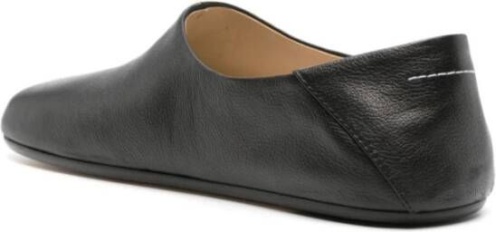 MM6 Maison Margiela Pebble Leather Loafers met Contrasterende Stiksels Black Heren