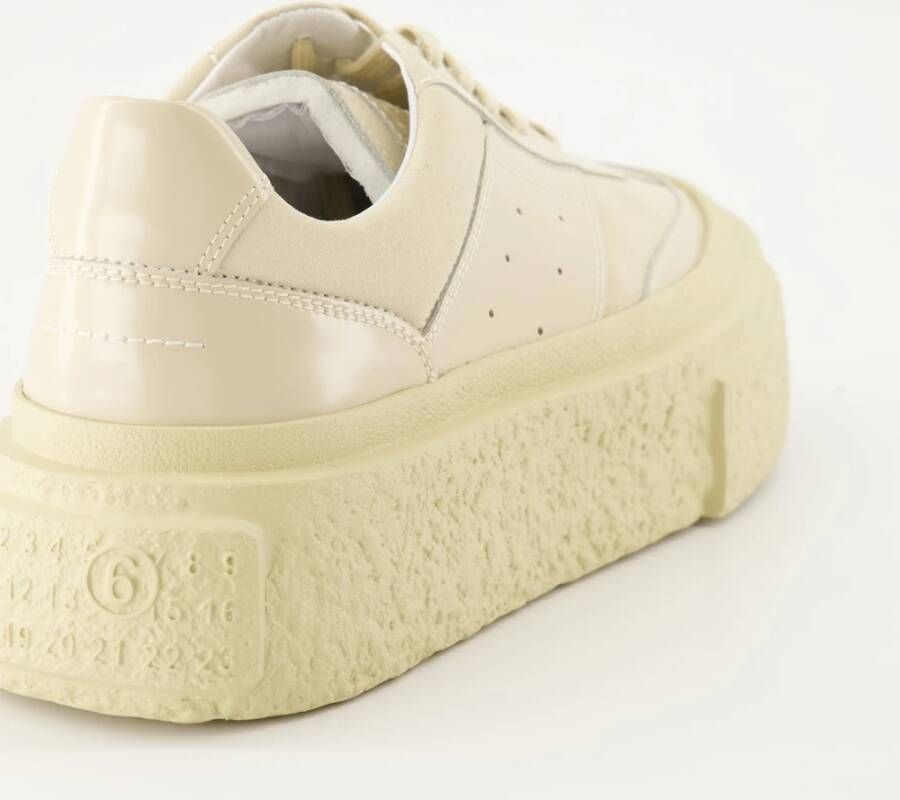 MM6 Maison Margiela Platform sneakers beige leer ronde neus Beige Dames