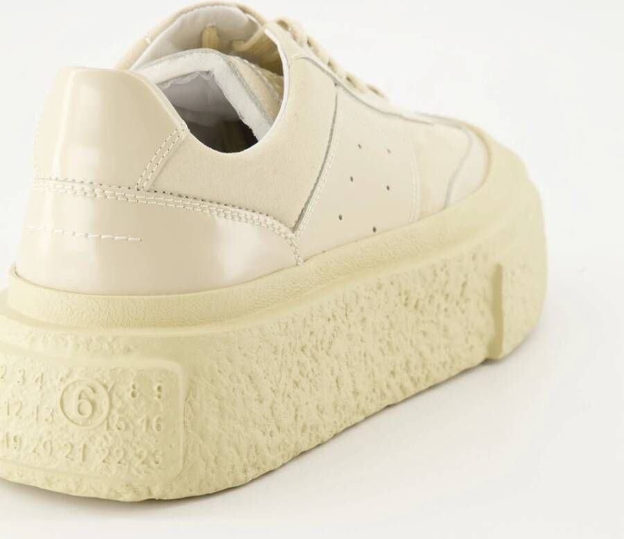 MM6 Maison Margiela Platform sneakers beige leer ronde neus Beige Dames