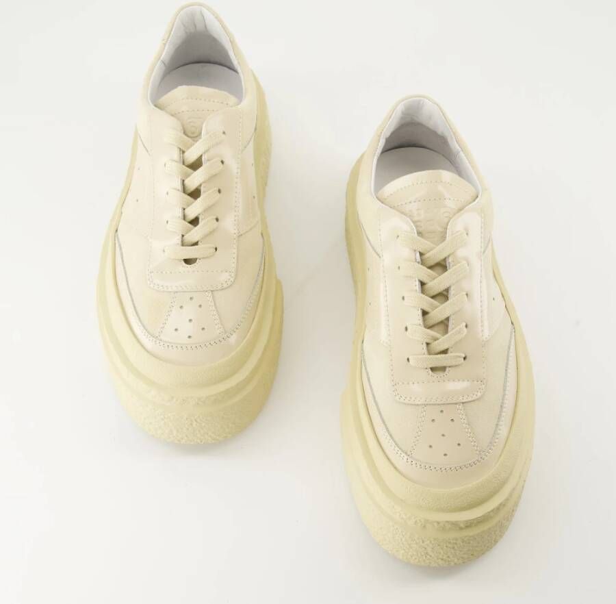 MM6 Maison Margiela Platform sneakers beige leer ronde neus Beige Dames